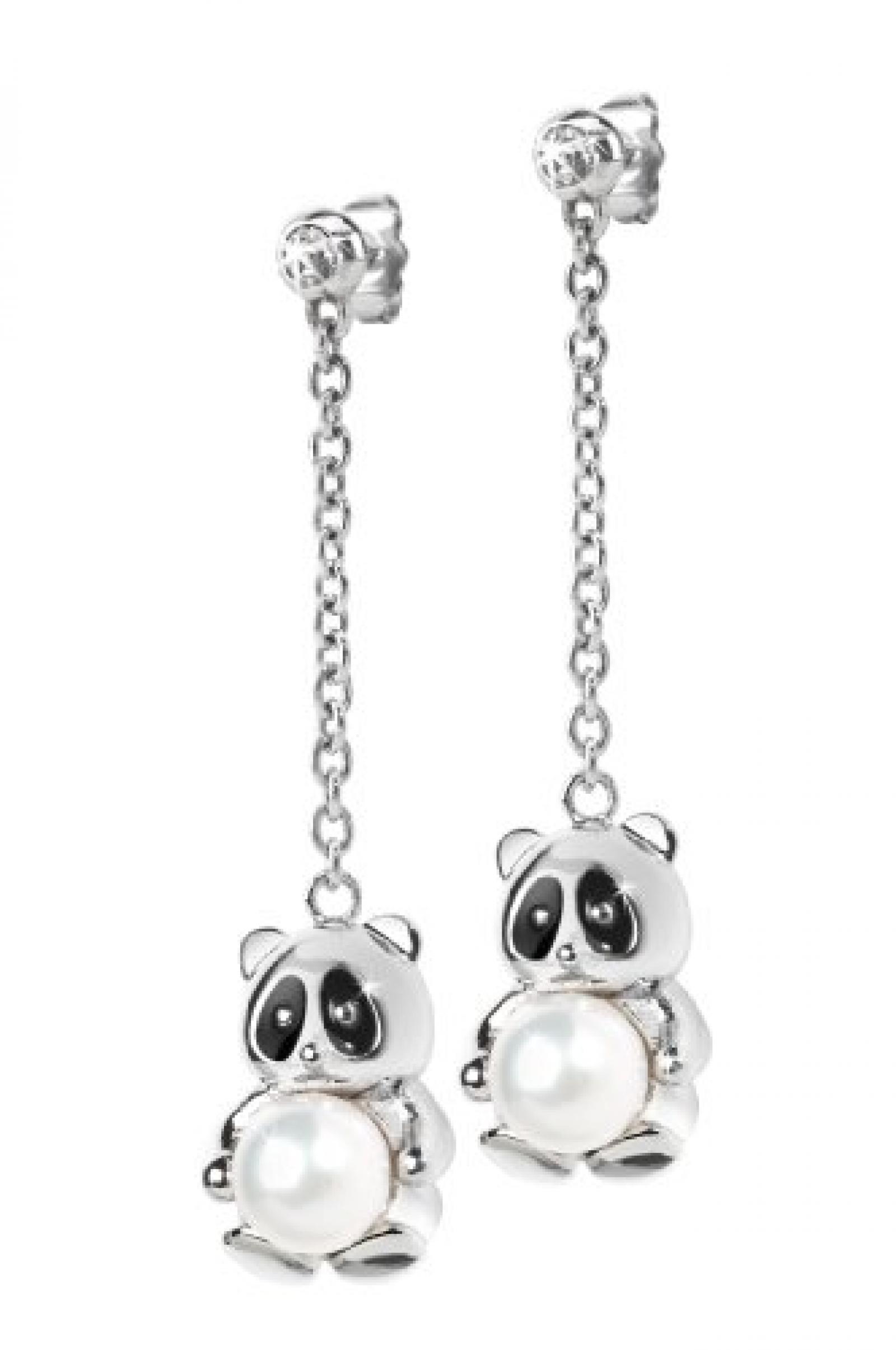 Morellato Damen-Ohrringe Edestahl mit Anhänger "Panda" Animalia SKP19 